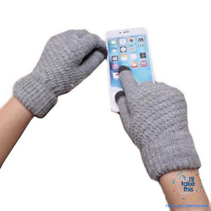 Touchscreen Gloves  Warm Winter Stretch Knit Mittens Wool Full Finger