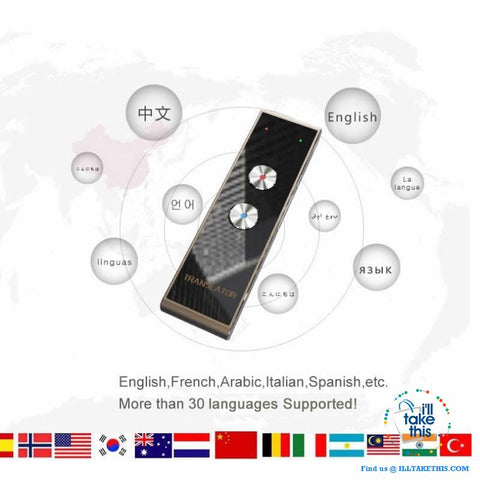 Image of Ergonomic Portable Smart Speech Translator Two-Way Real Time 30 Multi-Language Translation support. - I'LL TAKE THIS