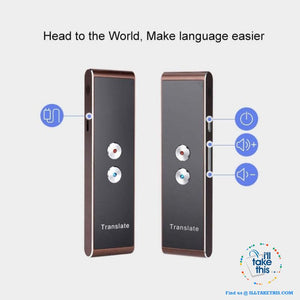 Ergonomic Portable Smart Speech Translator Two-Way Real Time 30 Multi-Language Translation support.