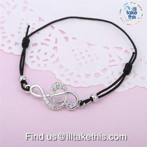 Image of Stainless Steel Guitar, Saxophone or Treble Clef Bracelets/Rope Bangle - Suits all!