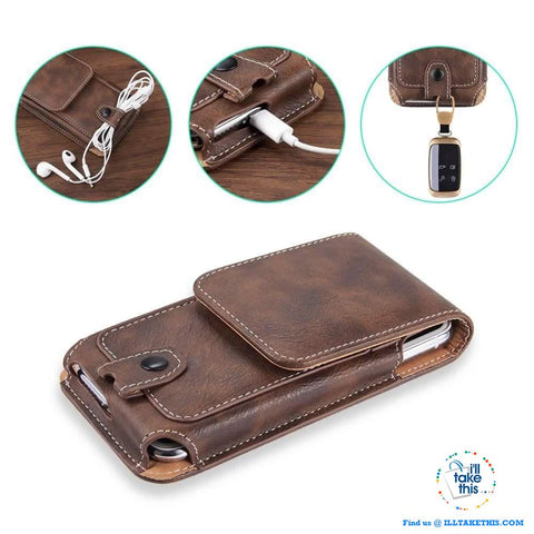 Universal iPhone/Android Phone Case, Magnet lock with Card Holder - 3 Sizes, 2 Color Vegan Leather - I'LL TAKE THIS