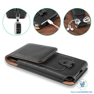 Universal iPhone/Android Phone Case, Magnet lock with Card Holder - 3 Sizes, 2 Color Vegan Leather