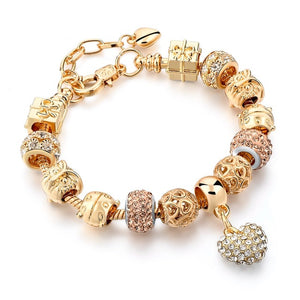 Luxury Crystal Heart/Charm Gold Bracelets For Women fashionable Jewelry