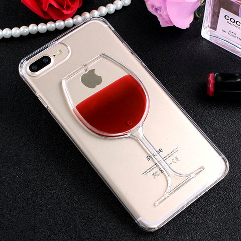 Image of Red_Wine Cup Transparent Case for iPhone X, 8/Plus,7/Plus, 6, 6s, iPhone SE Hard Clear Phone Cover - I'LL TAKE THIS