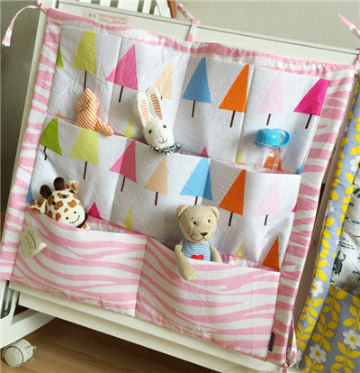 Image of Baby Cot Bed Hanging Storage Bag Organizer. Toy Diaper Pocket for Crib Bedding Set - Size 60 x 50cm / 23.6"  x 19.7" - I'LL TAKE THIS