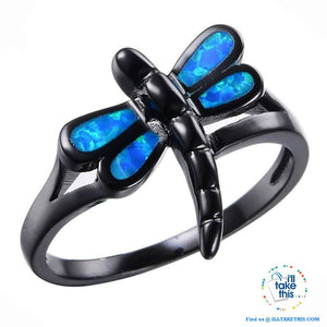 Vintage Black Styled, Blue Opal Dragonfly RING's 💍 - I'LL TAKE THIS