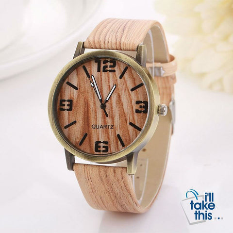 Image of Vintage Wood Grain Luxury Watches - Women Fashion Watch with Quartz movements - I'LL TAKE THIS