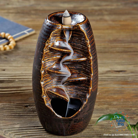 Image of Ceramic Aromatherapy Waterfall Incense Burner - 4 Color Options - I'LL TAKE THIS