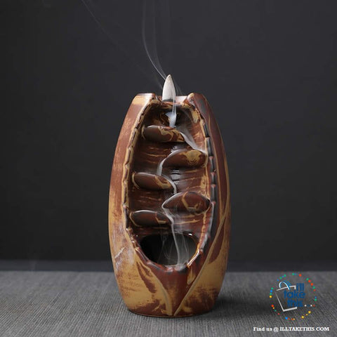 Image of Ceramic Aromatherapy Waterfall Incense Burner - 4 Color Options - I'LL TAKE THIS