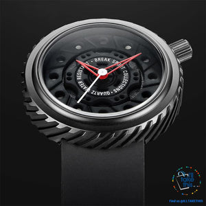 Waterproof Mens Wristwatches, Rubber Strap, 43mm/1.69' Watch face finished in Black or Silver - I'LL TAKE THIS