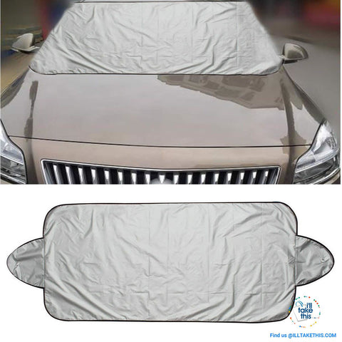 Image of Windshield Cover Protector Help Prevent Snow/Ice & Sun Shade, Frost from Freezing Car’s Windscreen - I'LL TAKE THIS