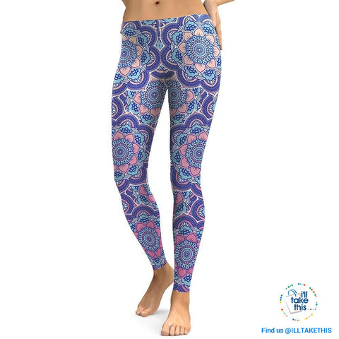 Image of Women's Leggings Fresh Lotus Digital Print Autumn Collections - Yoga, Pilates or Fitness Workout - I'LL TAKE THIS