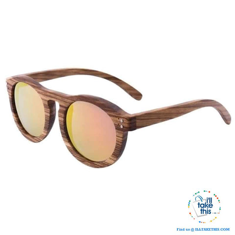 Image of Zebrawood Oval Polarized Wooden Mens or Womens Sunglasses - I'LL TAKE THIS